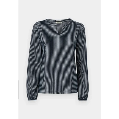 Image of TOM Tailor Vertical Stripe Long sleeved top, Women&#039;s, Size: Medium, Navy blue/white