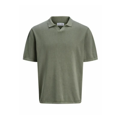 Image of JACK &amp; JONES Men&#039;s Jjeleo Knit Polo Ss Sn Shirt, Agave Green, L