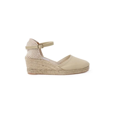 Image of Pisamonas Women&#039;s Wedge Espadrilles With Buckle Size 6 Color Beige