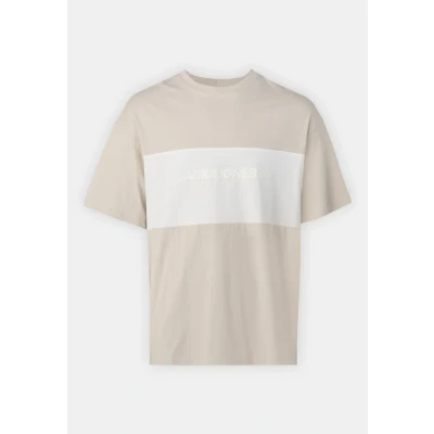 Image of Jack &amp; Jones Elegacy Blocking TEE Oneck Print Tshirt, Men&#039;s, Size: Small, Moonbeam detail:blocking