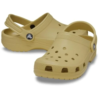 Image of Crocs Classic Unisex Pool slides for kids, Size: 5, Wheat Synthetics
