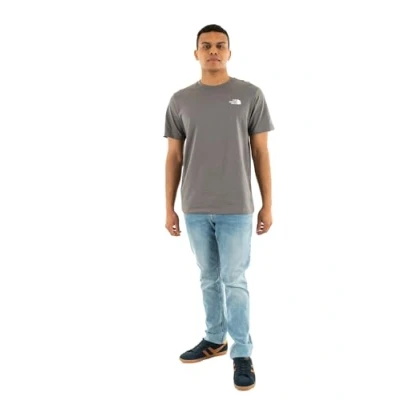 Image of The North Face BOX TEE Print Tshirt, Men&#039;s, Size: XS, Smoked pearl/hero blue