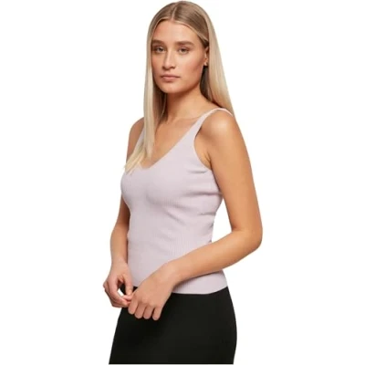Image of Urban Classics Ladies RIB KNIT TOP Top, Women&#039;s, Size: Large, Softlilac
