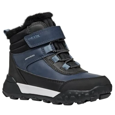 Image of Geox Trekkyup BOY ABX Winter boots for kids, Size: 8.5K, Denim/black Imitation leather/ textile