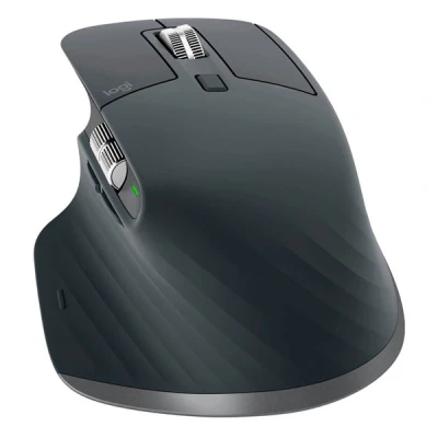 Image of Logitech MX Master 3S Wireless Performance Mouse with Ultra Fast Scrolling, Ergonomic, 8K DPI, Glass Tracking, Silent Clicks, USB C, Bluetooth, Windows, Linux, Chrome Dark Gray