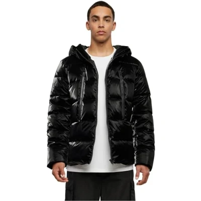 Image of Urban Classics Shark SKIN Puffer Winter jacket, Men&#039;s, Size: XL, Black