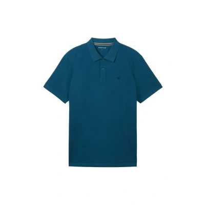 Image of TOM Tailor WITH Contrast Polo shirt, Men&#039;s, Size: 3XL, Moss blue