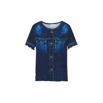 Image of Desigual Print Tshirt, Men&#039;s, Size: Small, Blue