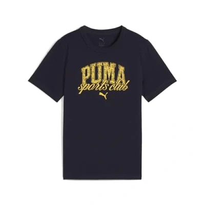 Image of Puma Class Graphic TEE Unisex Print Tshirt for kids, Size: 10y (9 10y), New navy