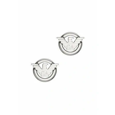 Image of Emporio Armani Men&#039;s Silver Tone Stainless Steel Earring, EGS3238040