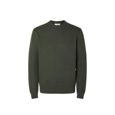 Image of Selected Homme Slhdane Structure CREW NECK Jumper, Men&#039;s, Size: Medium, Forest night