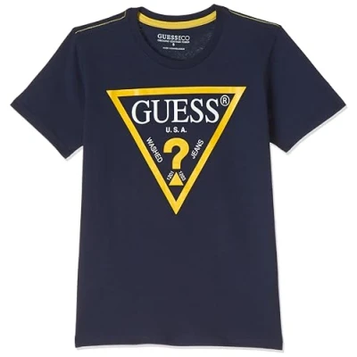 Image of Guess CORE Junior BOY Print Tshirt for kids, Size: 14y, Deck blue