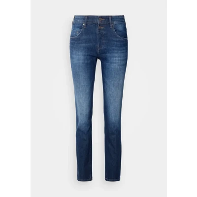 Image of Marc O&#039;Polo Trouser MID Waist Boyfriend fit Cropped Length Slim jeans, Women&#039;s, Size: 25x32, Cashmere dark blue wash