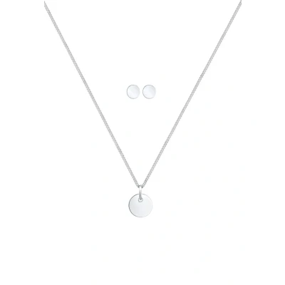 Image of Elli Jewelry Set Cross Geo Basic 925 Sterling Silver, 45, Not applicable.