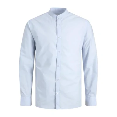 Image of Jack &amp; Jones Jjjoe Shirt Plain MAO Shirt, Men&#039;s, Size: Small, Cashmere blue