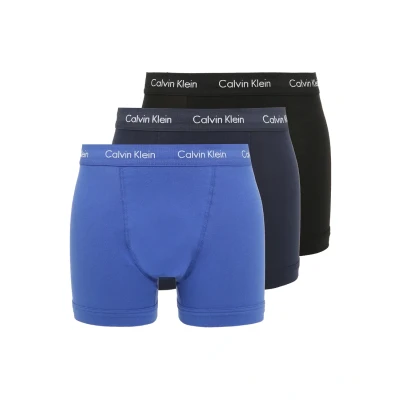 Image of Calvin Klein Men&#039;s Trunks (Pack of 3), Multicoloured (Black/Blueshadow/Cobaltwater Dtm Wb 4ku), XL