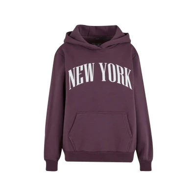 Image of Mister Tee NEW YORK Fluffy Hoody Hoodie, Women&#039;s, Size: Large, Plumpurple