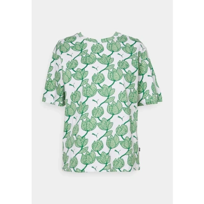 Image of Puma Blossom Print Tshirt, Women&#039;s, Size: XS, Archive green