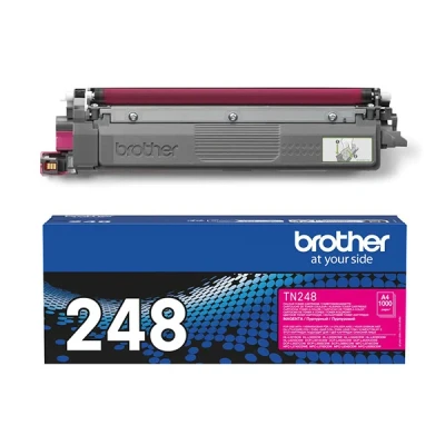 Image of Brother TN 248M Toner Cartridge, Magenta, Single Pack, Standard Yield, Includes 1 x Genuine Supplies