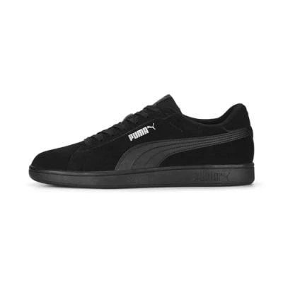 Image of Puma Smash 3.0 Unisex Trainers, Size: 3.5, black silver Leather