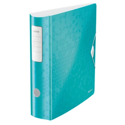 Image of Leitz Lever Arch File, Ice blue, A4, Curved spine 75mm width, Elastic fastening, Light polyfoam, WOW Range, 11060051