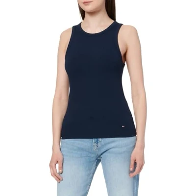 Image of Tommy Hilfiger SLIM TANK Top, Women&#039;s, Size: XL, Dark night navy