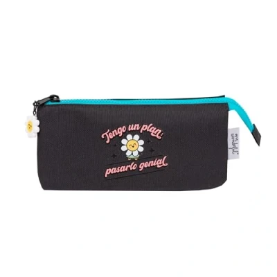 Image of Mr. Wonderful Triple Wonder Margarita Pencil Case I Have a Plan: Great Time School with 3 Compartments and Zipper Closure Made of rPET, multicoloured, standard