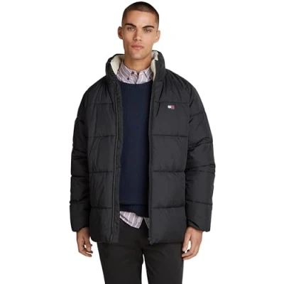 Image of Tommy Jeans Puffer Winter jacket, Men&#039;s, Size: Medium, Black