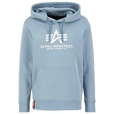 Image of Alpha Industries Basic Hoodie, Size: XS, Grey blue