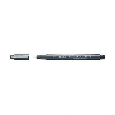 Image of Pentel Pointliner S20P 1A Fineliner Black Waterproof and Non fading 0.1 mm
