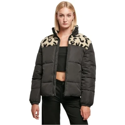 Image of Urban Classics AOP Sherpa Puffer Winter jacket, Women&#039;s, Size: 4XL, Black sandleo