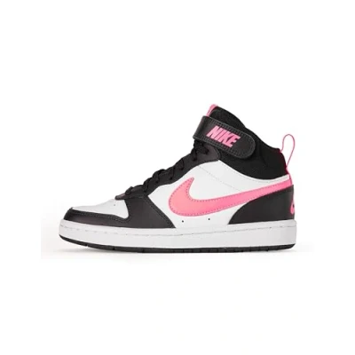 Image of Nike Sportswear Court Borough MID 2 Hightop trainers for kids, Size: 4, Black/sunset pulse/white Leather and textile