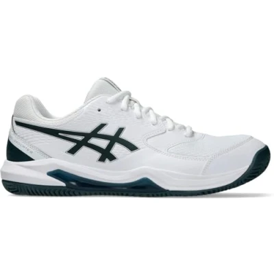 Image of Asics Geldedicate 8 Clay court tennis shoes, Men&#039;s, Size: 7, White/saxon green shoes