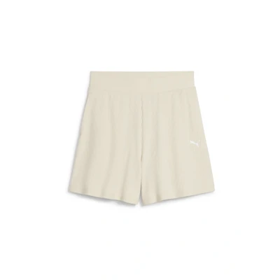 Image of PUMA Women&#039;s Ess Elevated High Rise Rib Shorts 5&quot; Knitted
