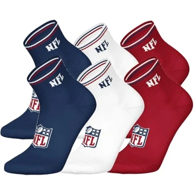 Image of NFL Unisex Shield 6pk Quarter socks Sports (pack of 6)