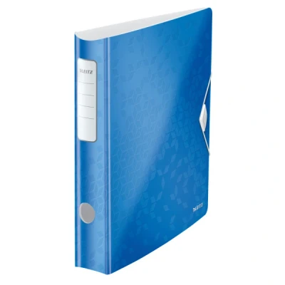 Image of Leitz Lever Arch File, Metallic blue, A4, Curved spine 50mm width, Elastic fastening, Light polyfoam, WOW Range, 11070036