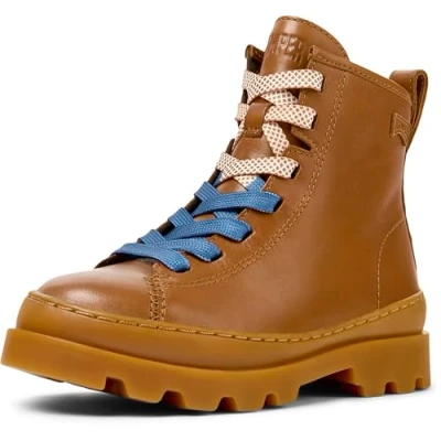 Image of Camper Laceup ankle boots for kids, Size: 13K, Medium brown shoes