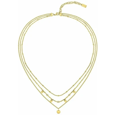 Image of BOSS Kristall Necklace goldcoloured, Women&#039;s, Size: One Size, Gold coloured