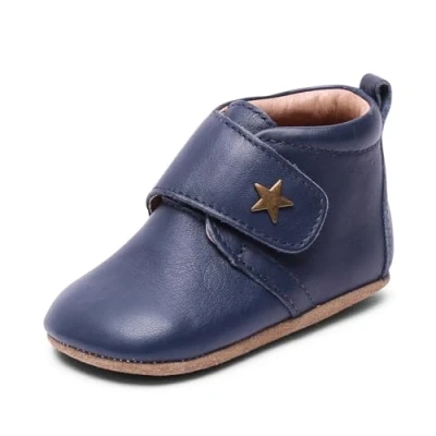 Image of Bisgaard BABY STAR Unisex First shoes for kids, Size: 7K, Navy Leather