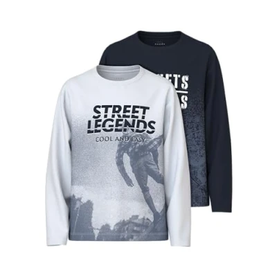 Image of Name it Nkmvaliant 2 PACK Long sleeved top for kids, Size: 7 8y, Dark sapphire