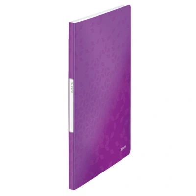 Image of Leitz A4 Display Book, 20 Pockets, 40 Sheet Capacity, Transparent Purple, WOW Range, 46310062