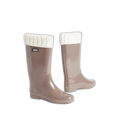 Image of Aigle Women&#039;s Eliosa Winter Rain Boot, Chestnut Brown, 7.5 UK