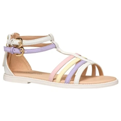 Image of Geox J Sandal Karly Girl, White/Lilac, 11 UK Child, White Lilac, Child