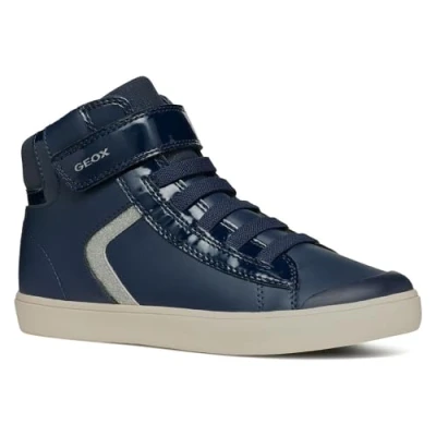 Image of Geox Gisli GIRL Hightop trainers for kids, Size: 4, Navy Imitation leather/ textile