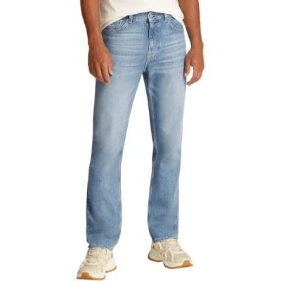 Image of Tommy Jeans Men&#039;s Ryan Regular Straight Fit Jeans, Denim Light, 30W / 32L