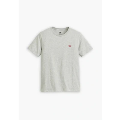 Image of Levi&#039;s Men&#039;s Ss Original Housemark Tee T Shirt, Chesthit Logo, Mid Tone Grey Heather Jersey, S