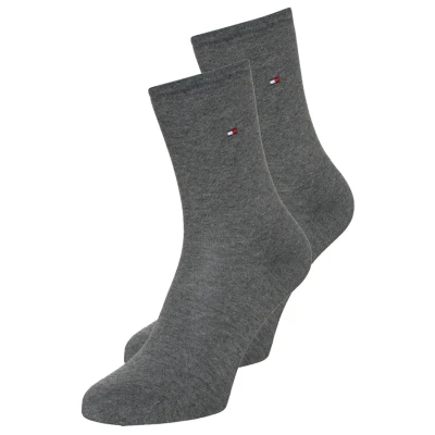 Image of Tommy Hilfiger Women SOCK Casual 2 PACK Socks, Women&#039;s, Size: 2.5 5, Middle grey melange