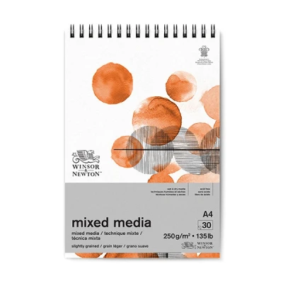 Image of Winsor &amp; Newton 6694002 Mixed Media Paper in Pad 30 Sheets DIN A4, 250 g/m², FSC, Acid free, No Optical Brighteners, Stable and Ageing Resistant for All Wet Dry Techniques, White