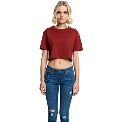 Image of Urban Classics Ladies Short Oversized TEE Basic Tshirt, Women&#039;s, Size: Large, Red