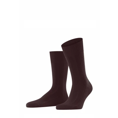Image of FALKE Men&#039;s Lhasa Rib Socks Breathable Climate Regulating Odour Inhibiting Sustainable Wool Cashmere Reinforced Elegant Warming Flat Seam Pressure free Lace Plain Ribbed 1 Pair, Red